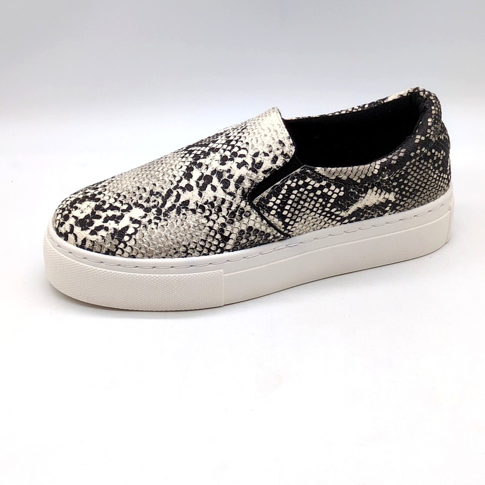 Qupid Shoes Womens Royal 02C Black Snakeskin 7 Platform Sneakers Comfort NEW